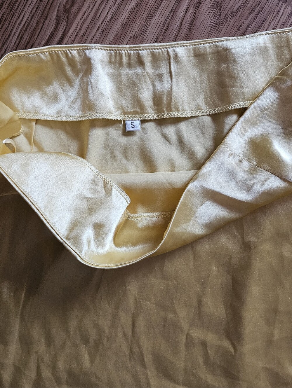 Daily Drills Butter YellowSatin Mini Skirt - Picture 3 of 4